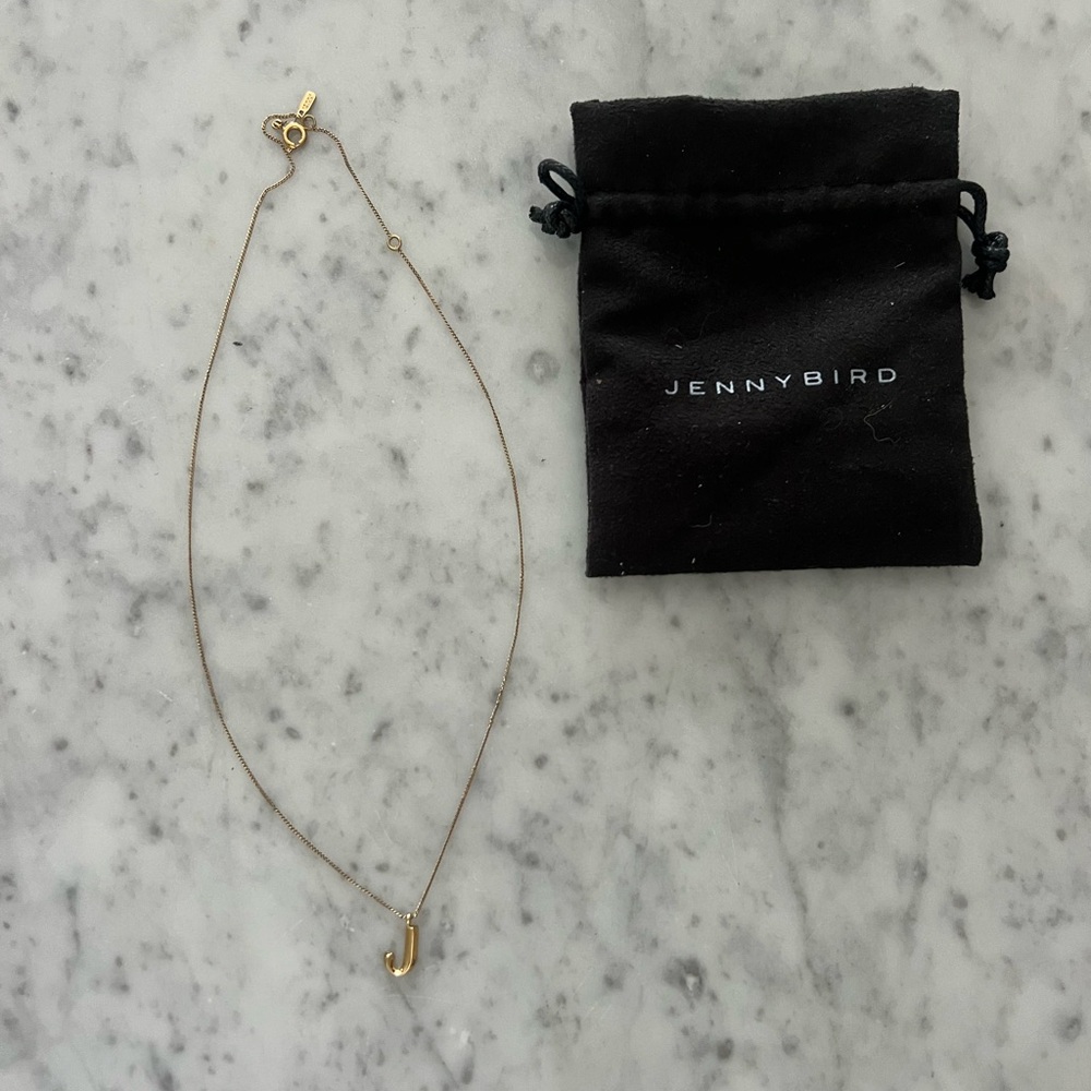 Jenny Bird Gold 'J' Pendant Necklace